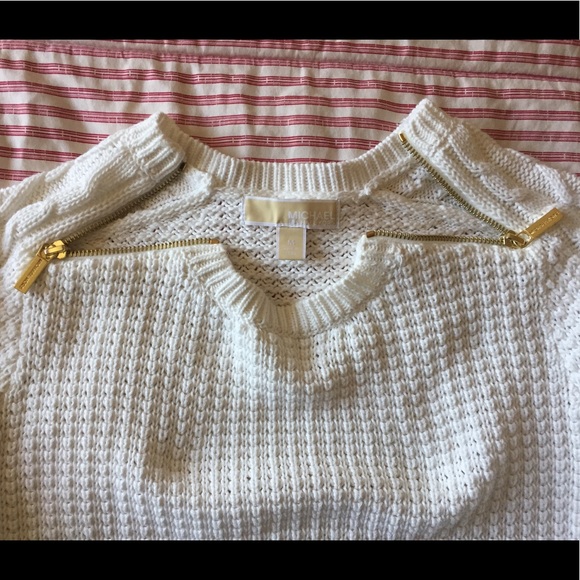 Michael Kors White Knit Crewneck Sweater - Picture 4 of 7
